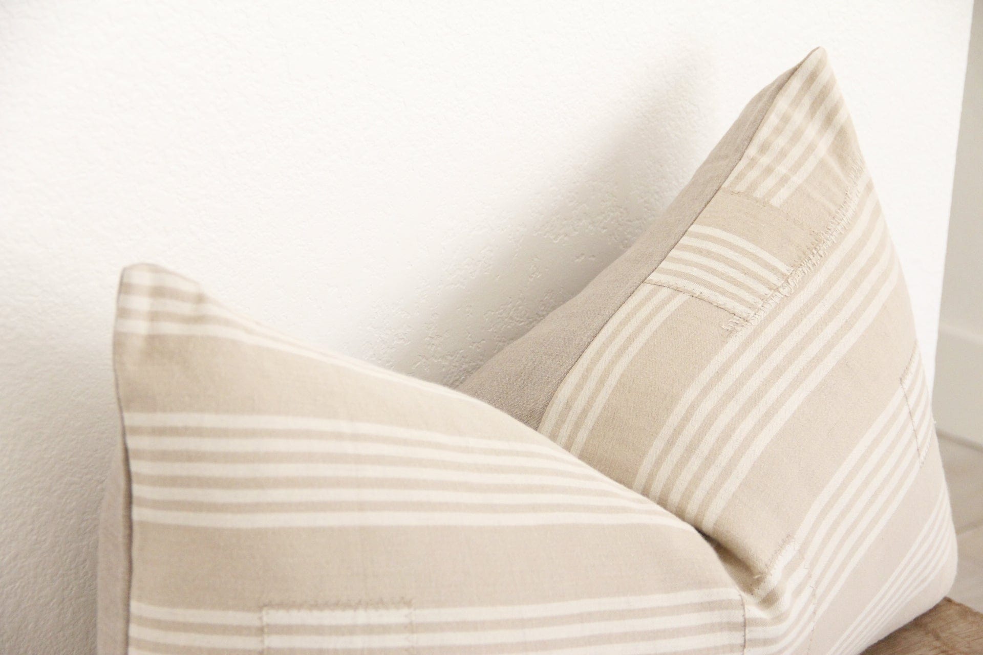 Vintage Fabric Pillow French Ticking  top