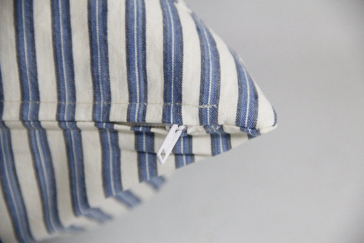 French Ticking Stripe Pillow Cover | Antique Fabric Double Sided - Debra Hall Lifestyle