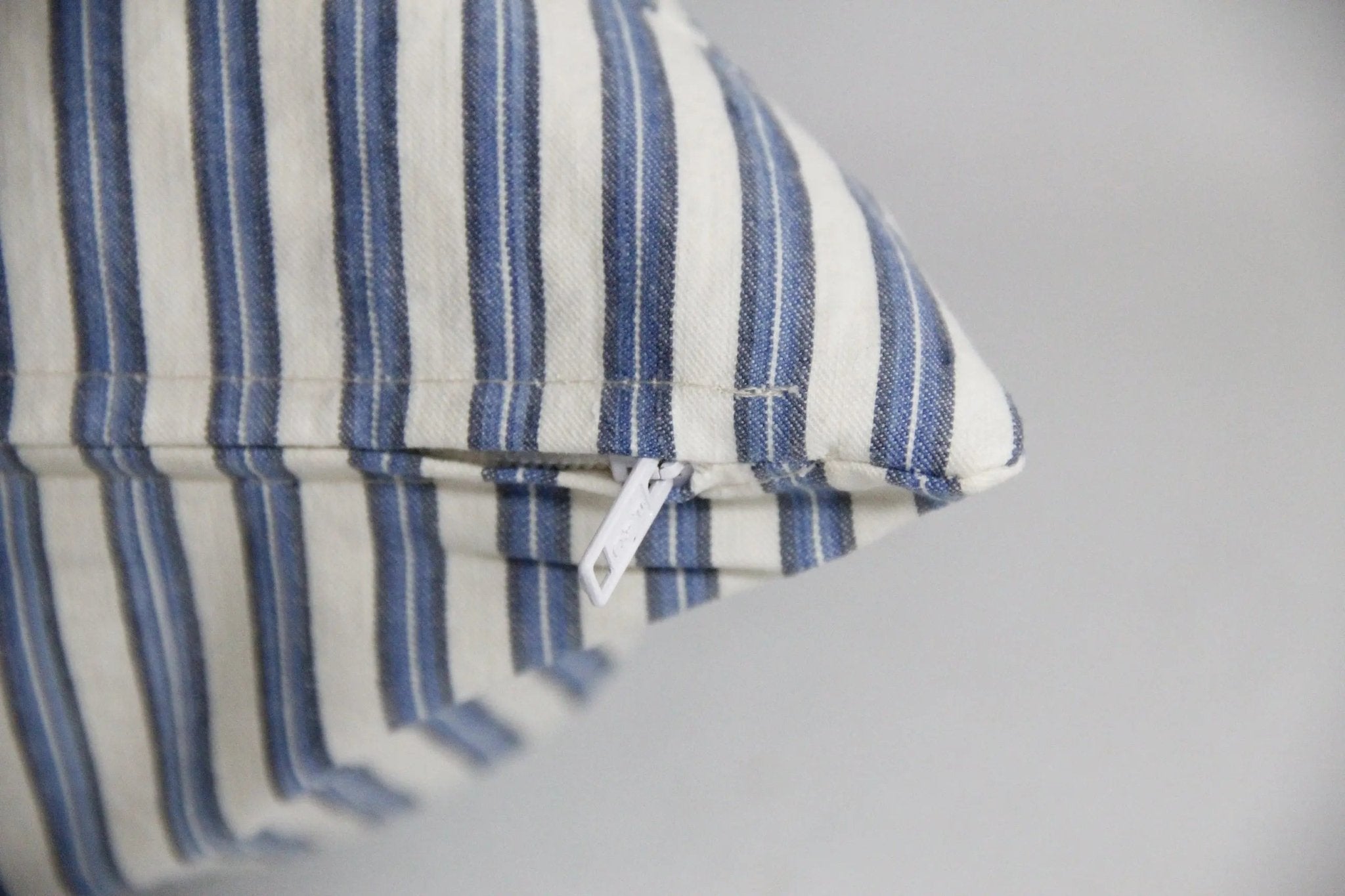 French Ticking Stripe Pillow Cover | Antique Fabric Double Sided - Debra Hall Lifestyle