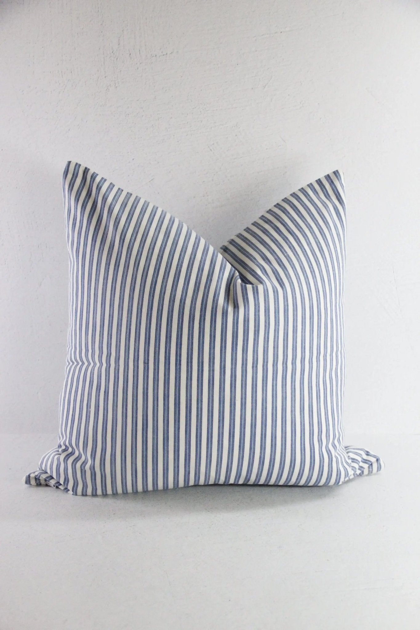 French Ticking Stripe Pillow Cover | Antique Fabric Double Sided - Debra Hall Lifestyle