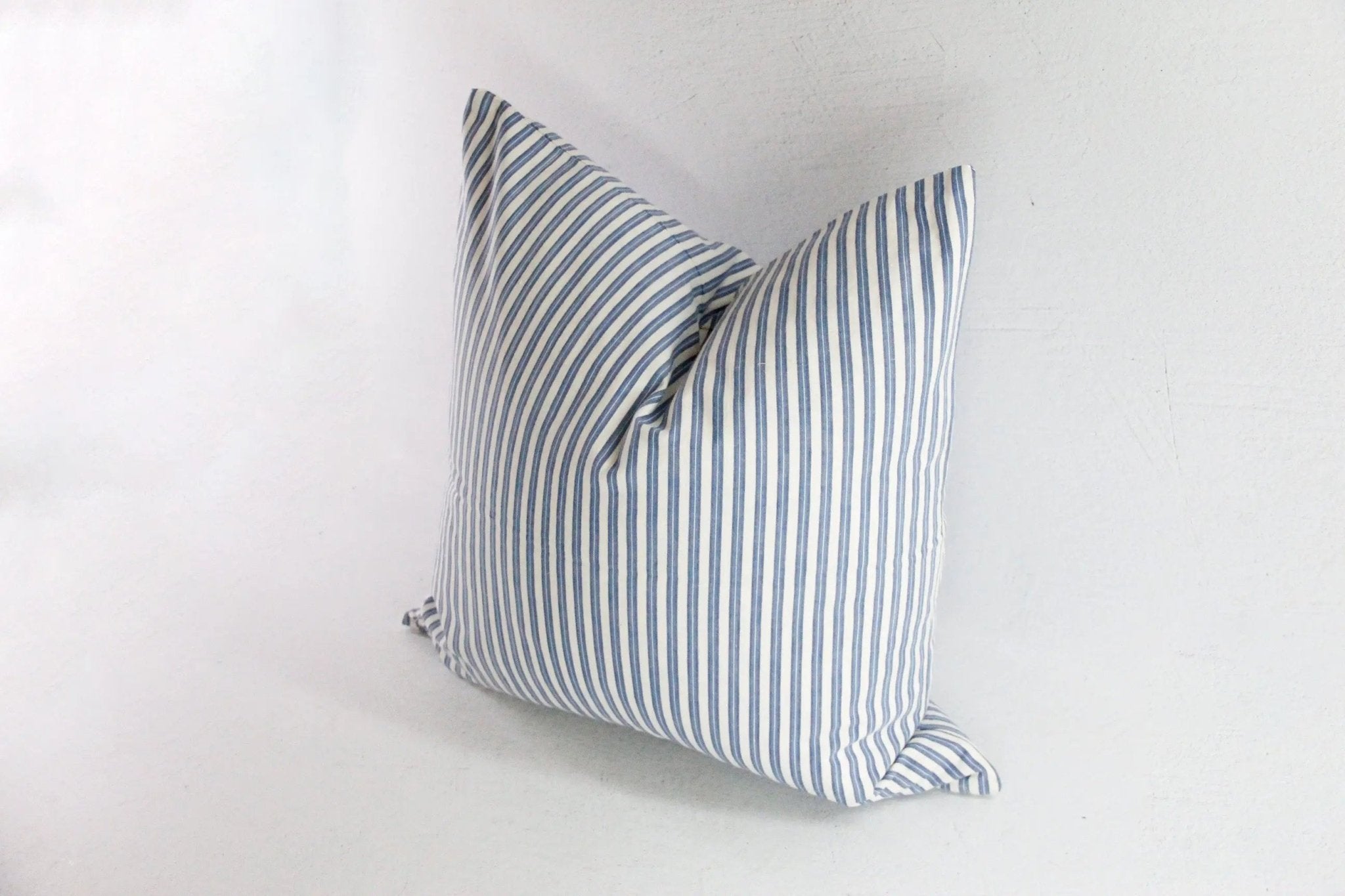 French Ticking Stripe Pillow Cover | Antique Fabric Double Sided - Debra Hall Lifestyle