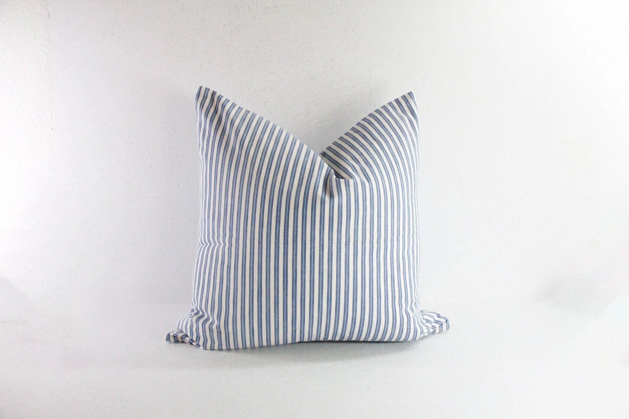 French Ticking Stripe Pillow Cover | Antique Fabric Double Sided - Debra Hall Lifestyle