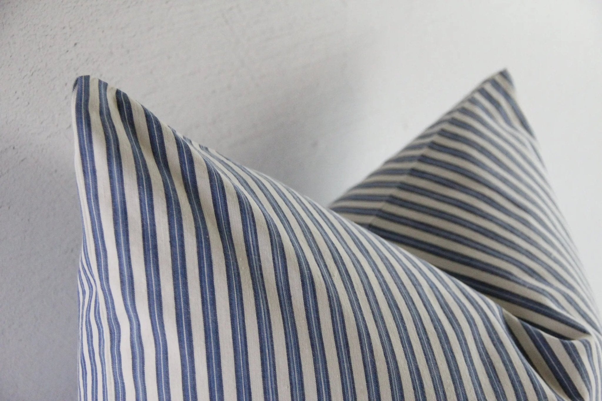 French Ticking Stripe Pillow Cover | Antique Fabric Double Sided - Debra Hall Lifestyle