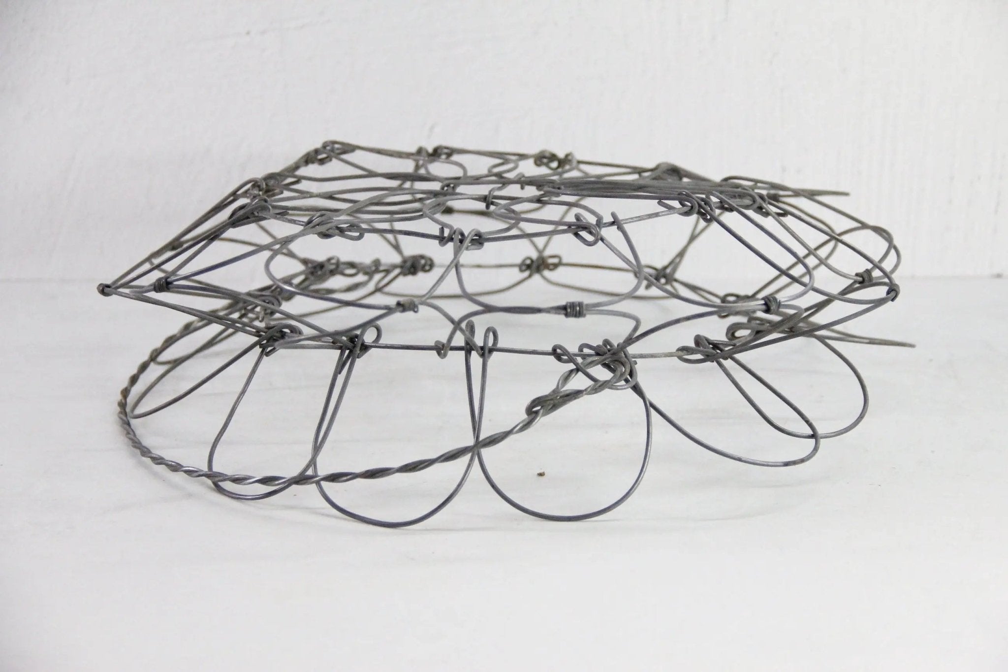 French Wire Egg Basket Vintage | Collapsable with Handle LG - Debra Hall Lifestyle
