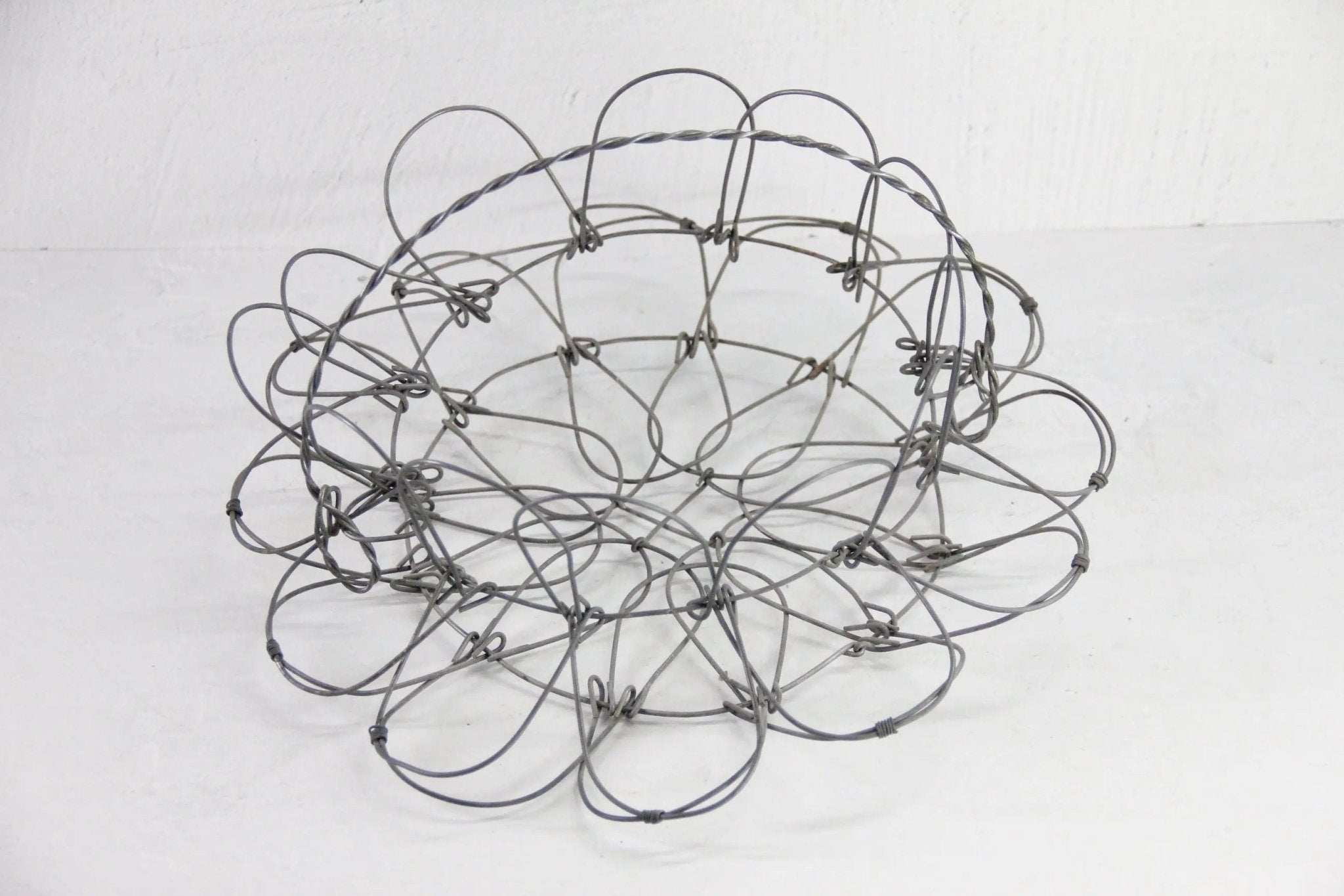 French Wire Egg Basket Vintage | Collapsable with Handle LG - Debra Hall Lifestyle