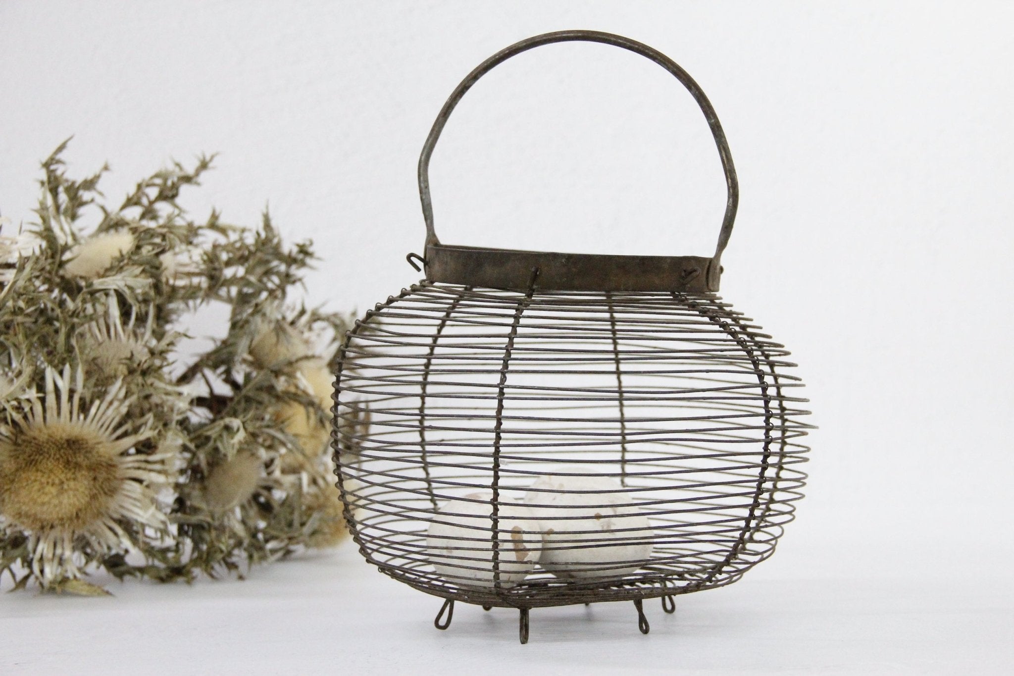 French Egg Basket | Antique Wire - Debra Hall Lifestyle