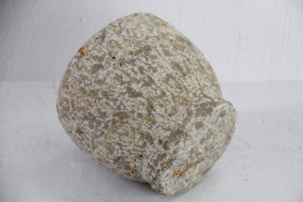 Hand Carved Stone Mortar | Vintage Limestone Garlic Grinder - Debra Hall Lifestyle