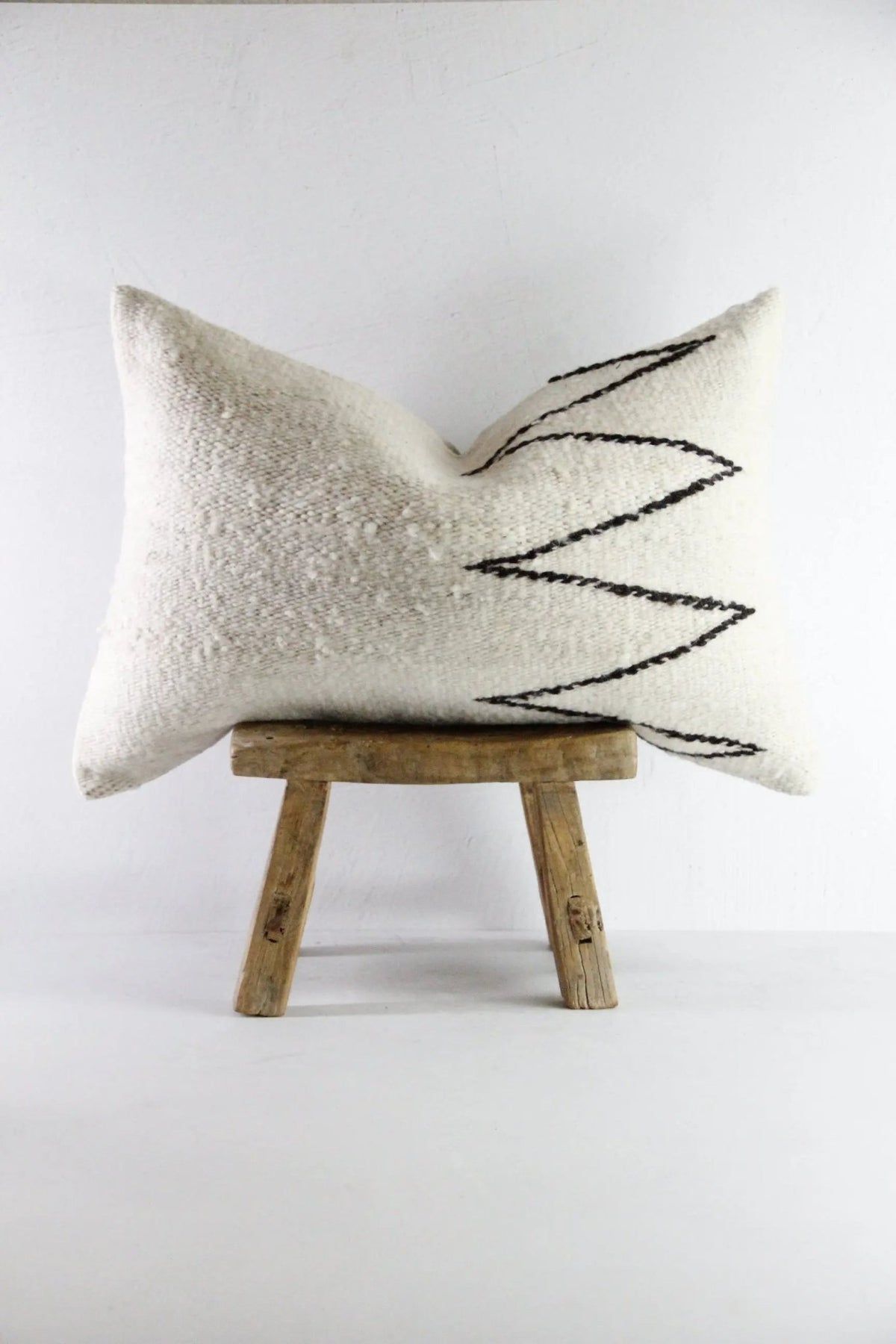 Handmade Pillow | Vintage Custom Natural Woven Wool - Debra Hall Lifestyle