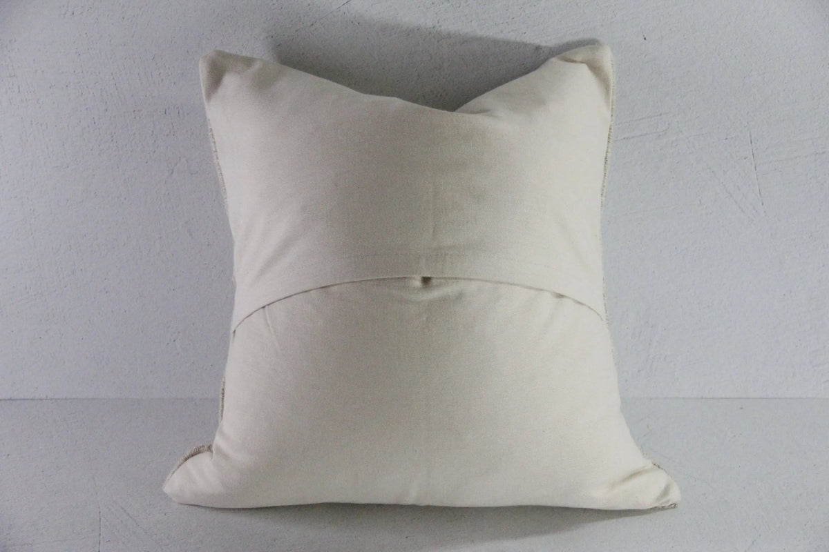 Hemp Pillow | 18" Vintage Turkish Kilim Textile Natural Cover - Debra Hall Lifestyle