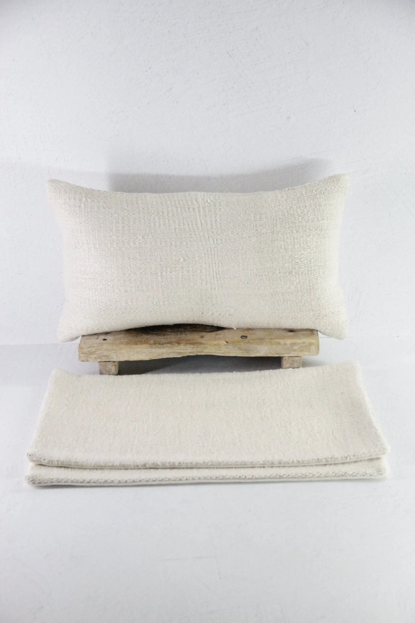Hemp Pillow | Vintage Fabric Natural Lumbar Pillow Cover - Debra Hall Lifestyle