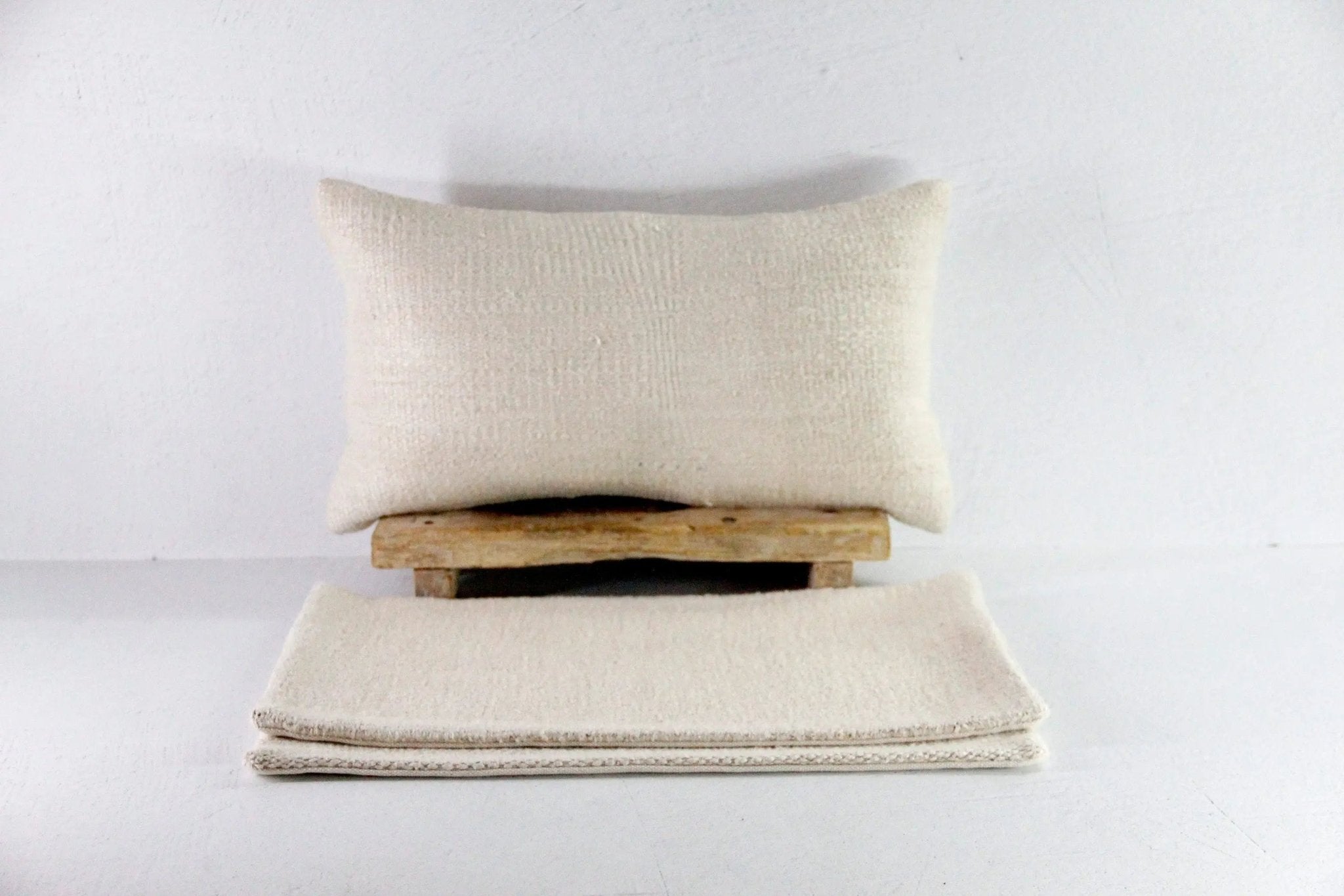Hemp Pillow | Vintage Fabric Natural Lumbar Pillow Cover - Debra Hall Lifestyle