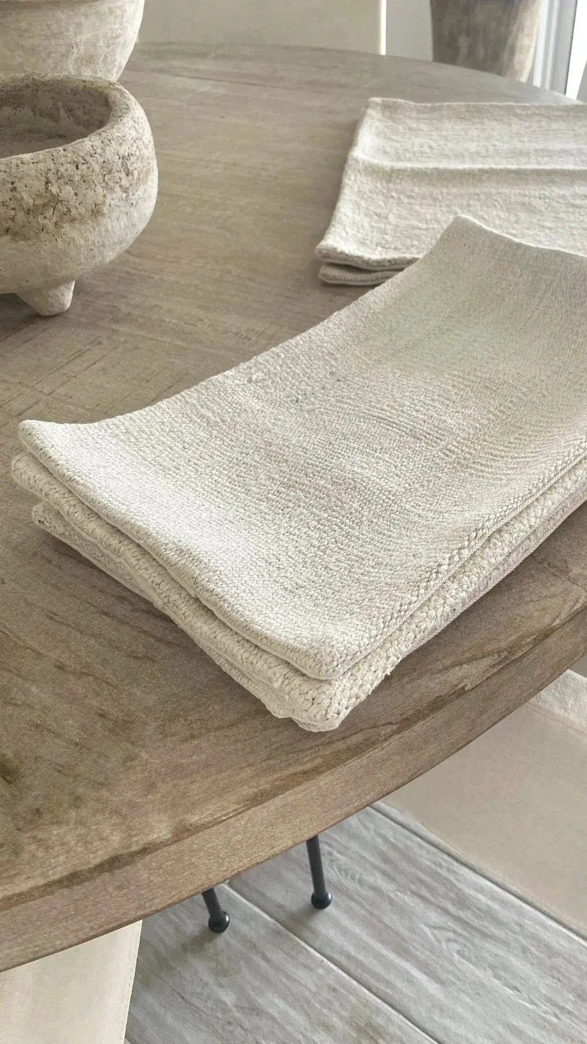 Hemp Pillow | Vintage Fabric Natural Lumbar Pillow Cover - Debra Hall Lifestyle