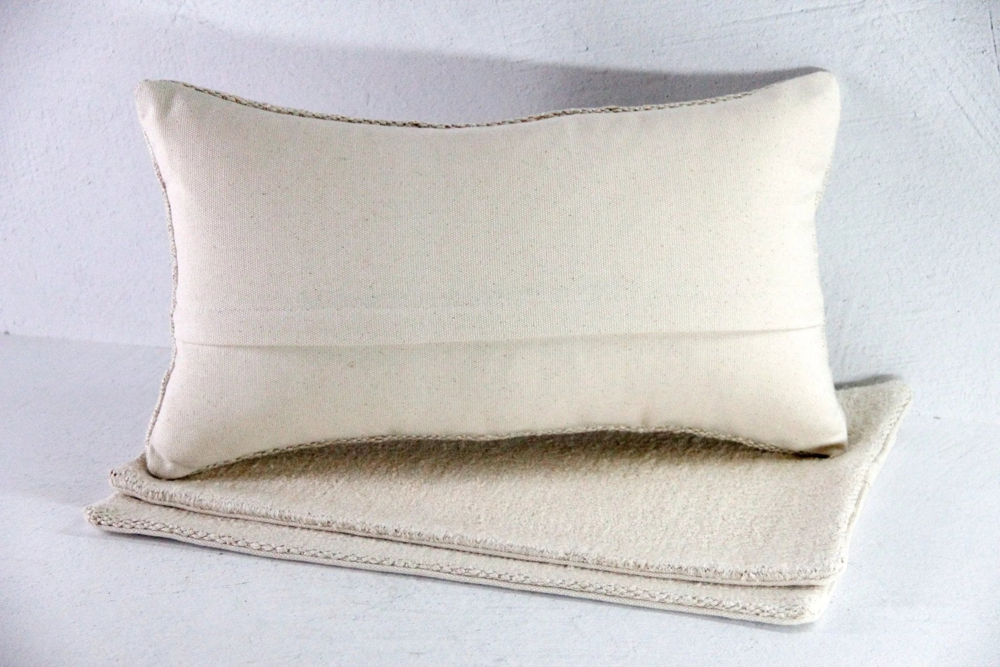 Hemp Pillow | Vintage Fabric Natural Lumbar Pillow Cover - Debra Hall Lifestyle