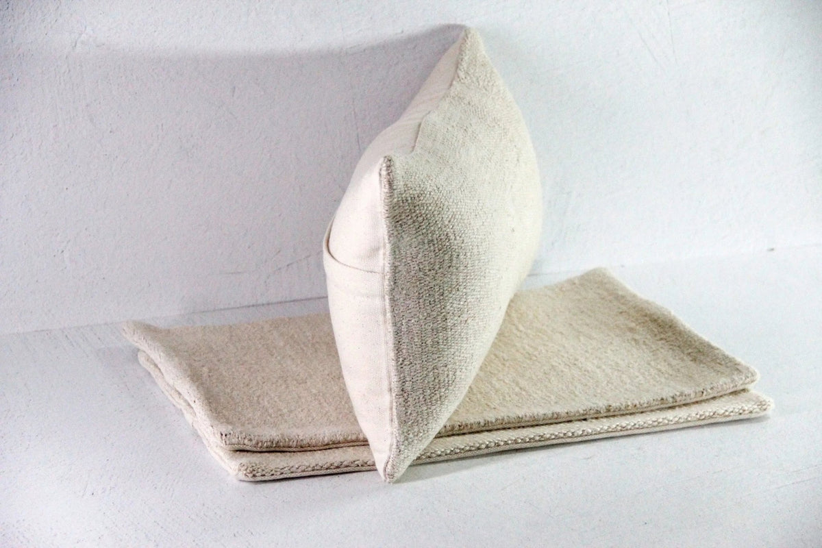Hemp Pillow | Vintage Fabric Natural Lumbar Pillow Cover - Debra Hall Lifestyle