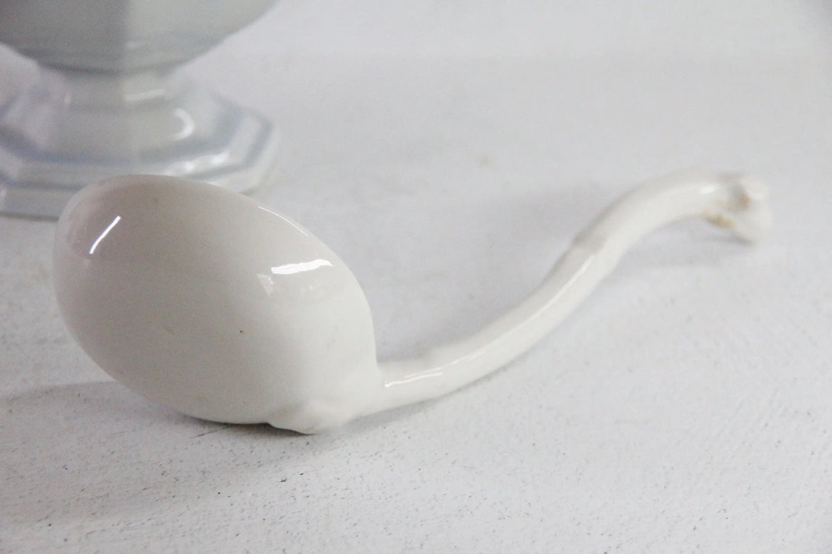 Ironstone Tureen with Ladle Antique White Staffordshire C.1840-60 - Debra Hall Lifestyle