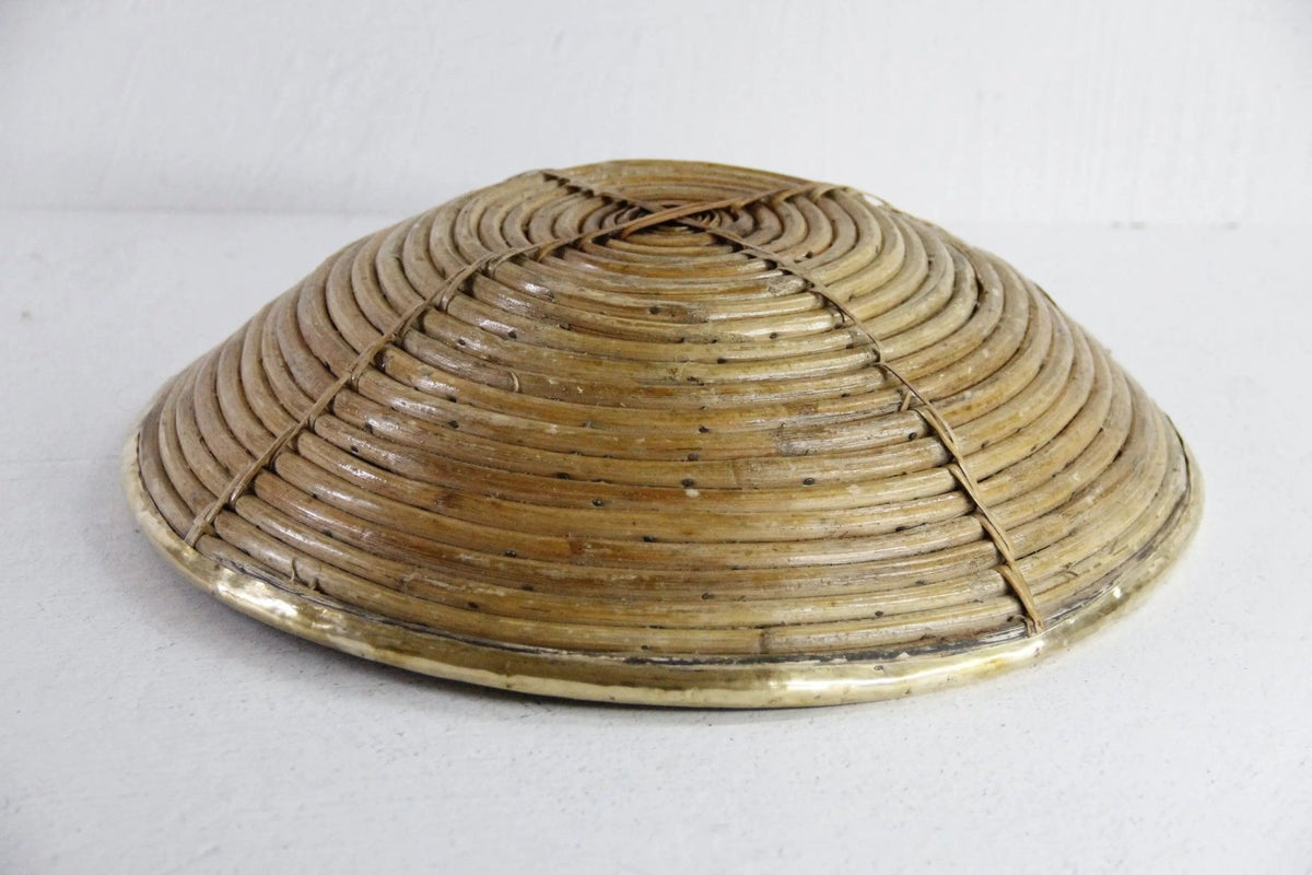 Italian Rattan and Brass Bowl Basket | Garbriella Crespi Style - Debra Hall Lifestyle