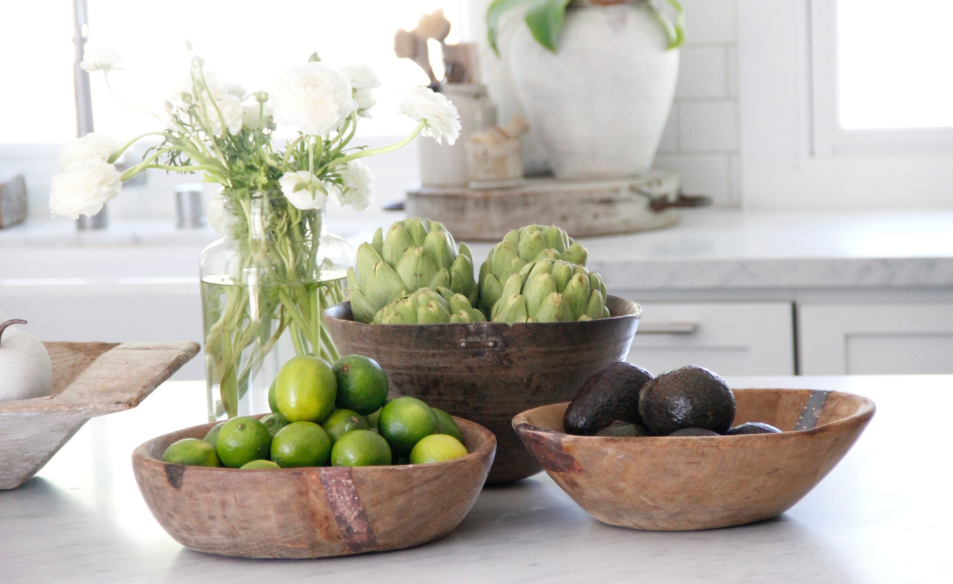 debra hall lifestyle vintage kitchen wood bowls