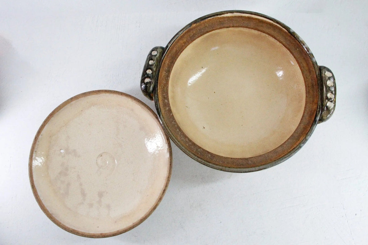 Large Donabe Pot Vintage Japanese Handmade Stoneware - Debra Hall Lifestyle