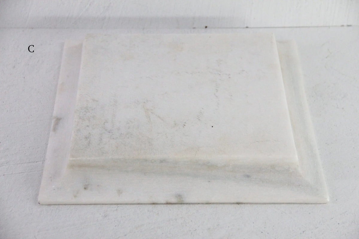 Large White Marble Tray | Carved Honed Stone Assorted - Debra Hall Lifestyle