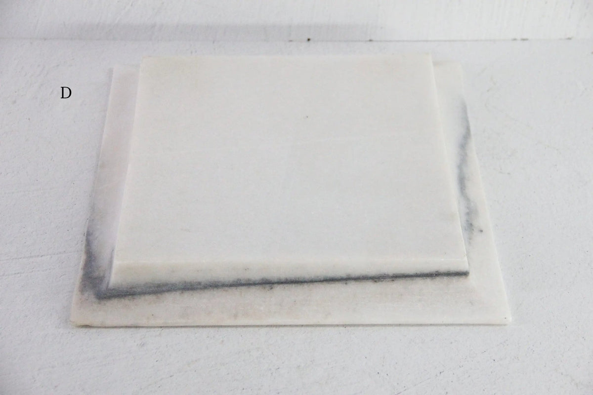Large White Marble Tray | Carved Honed Stone Assorted - Debra Hall Lifestyle