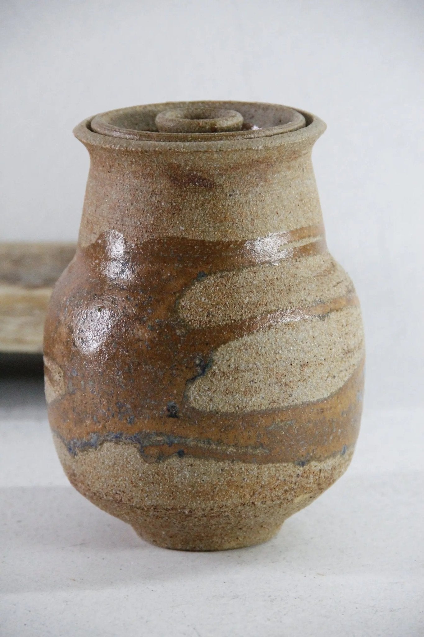 Lidded Jar Pottery Vintage | MCM Handmade Studio Art - Debra Hall Lifestyle