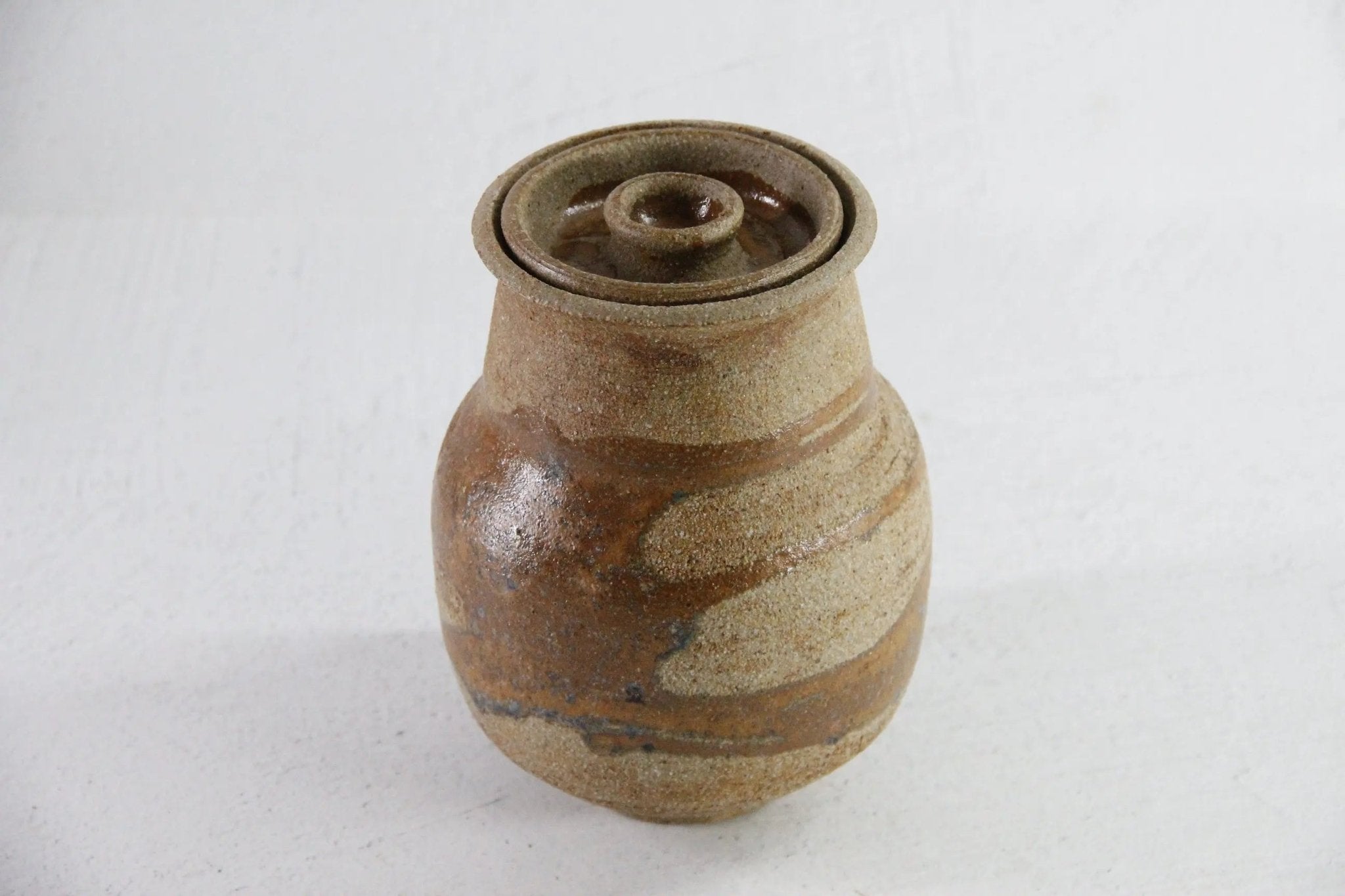 Lidded Jar Pottery Vintage | MCM Handmade Studio Art - Debra Hall Lifestyle