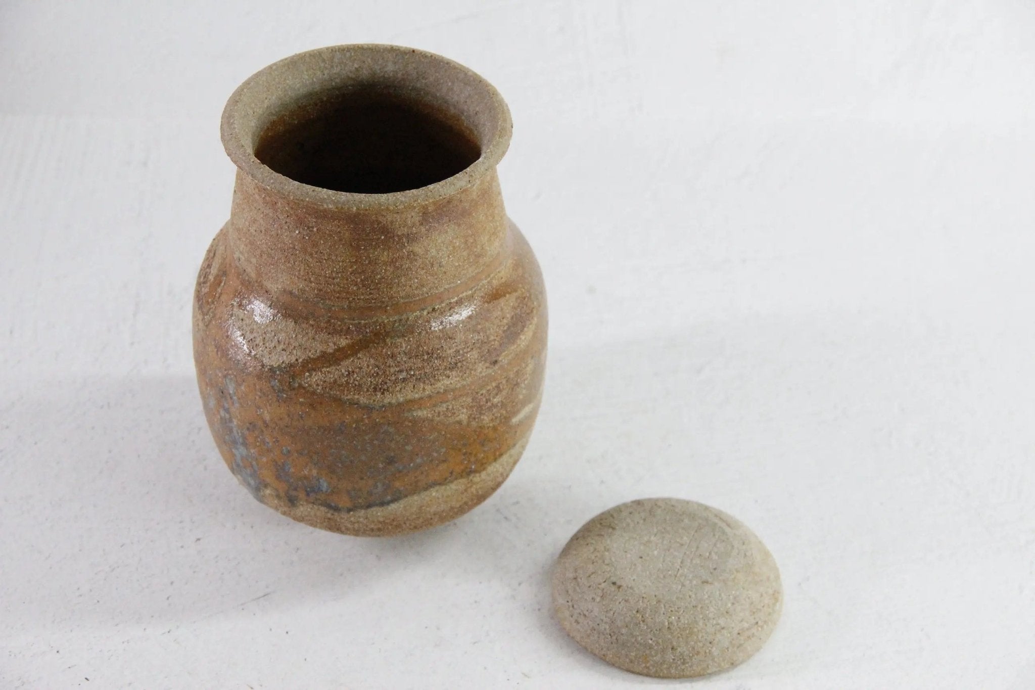 Lidded Jar Pottery Vintage | MCM Handmade Studio Art - Debra Hall Lifestyle