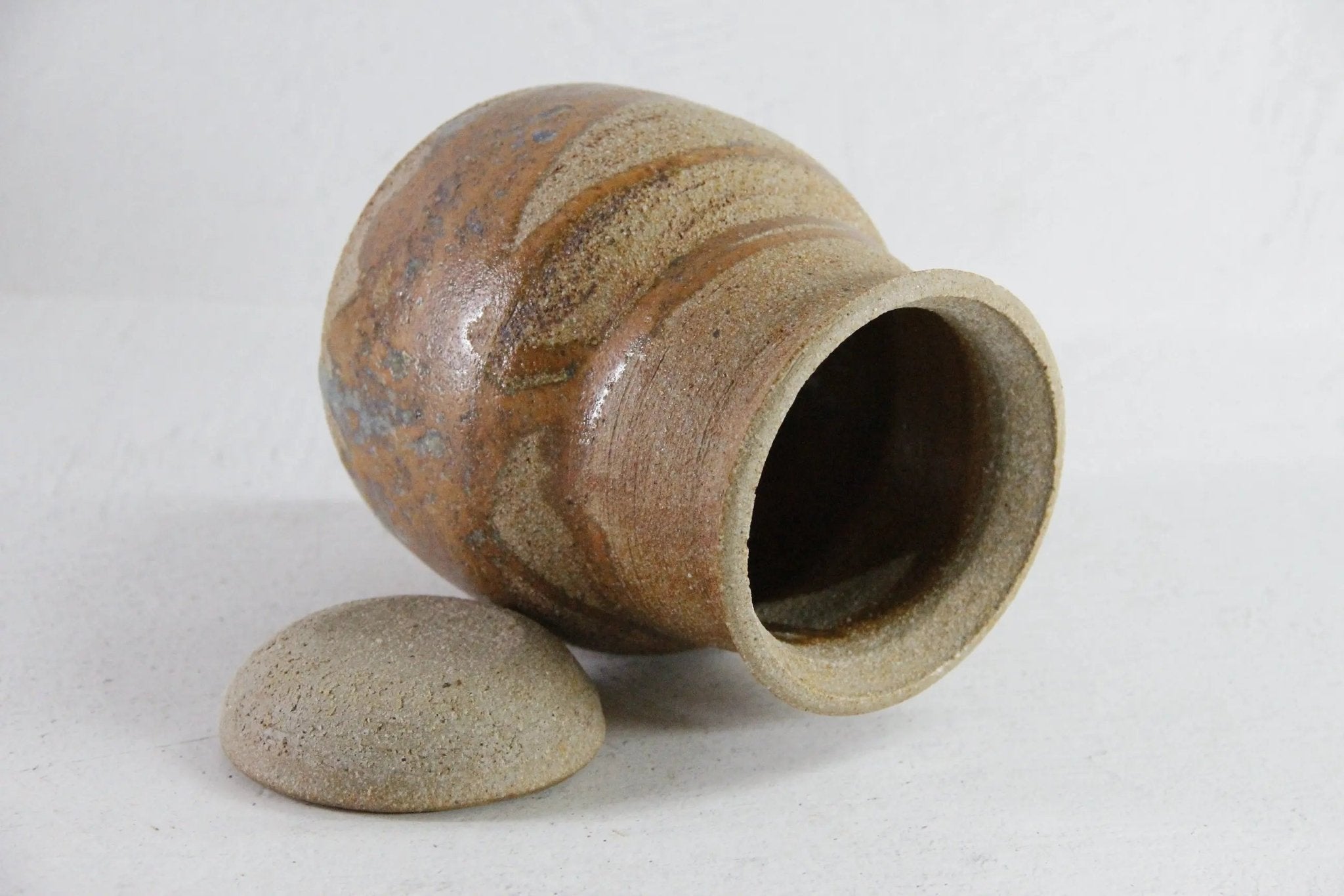 Lidded Jar Pottery Vintage | MCM Handmade Studio Art - Debra Hall Lifestyle