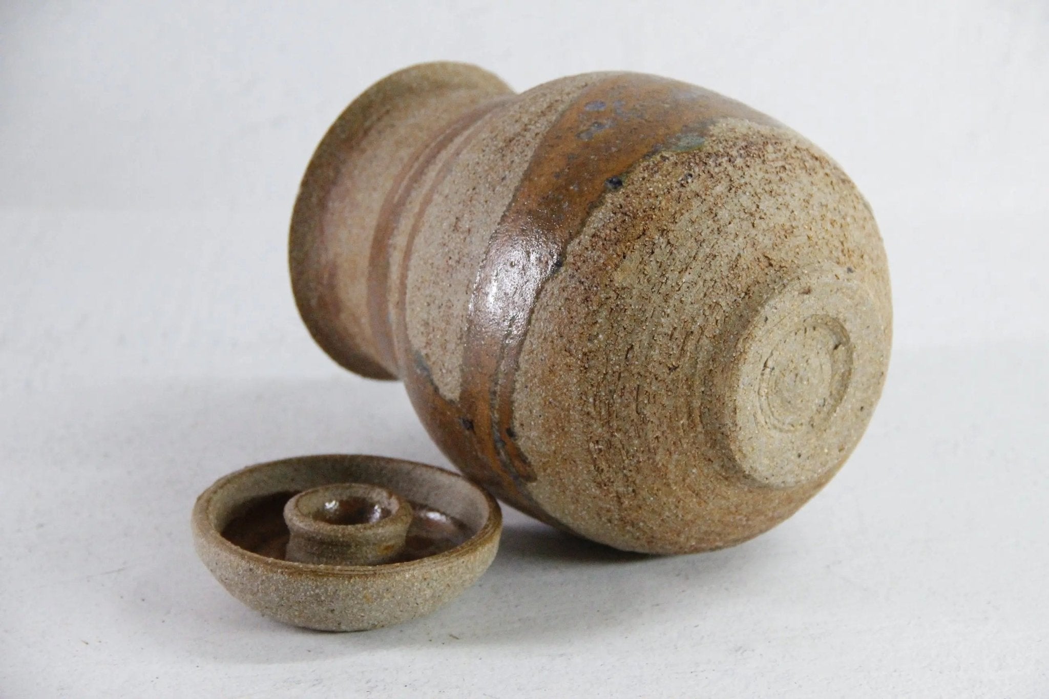 Lidded Jar Pottery Vintage | MCM Handmade Studio Art - Debra Hall Lifestyle
