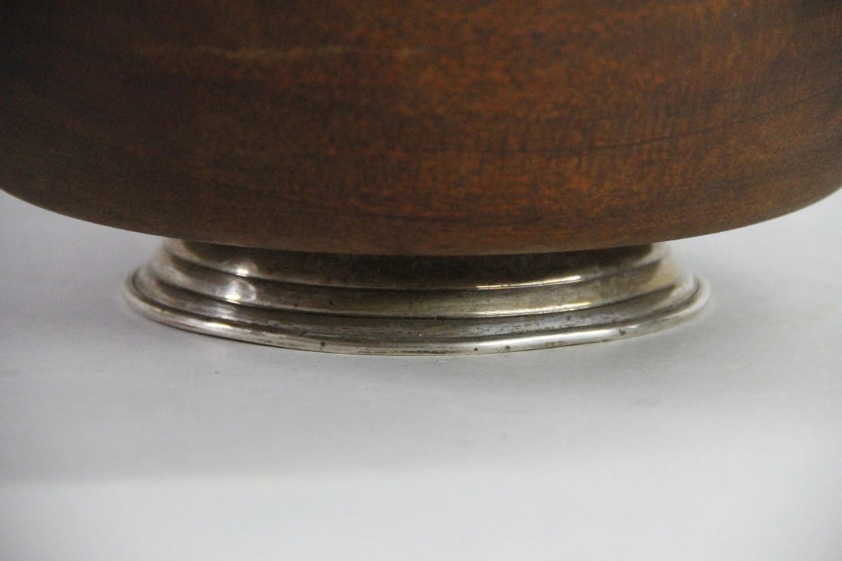 Mahogany Bowl Sterling Silver Base | Mid Century Modern - Debra Hall Lifestyle