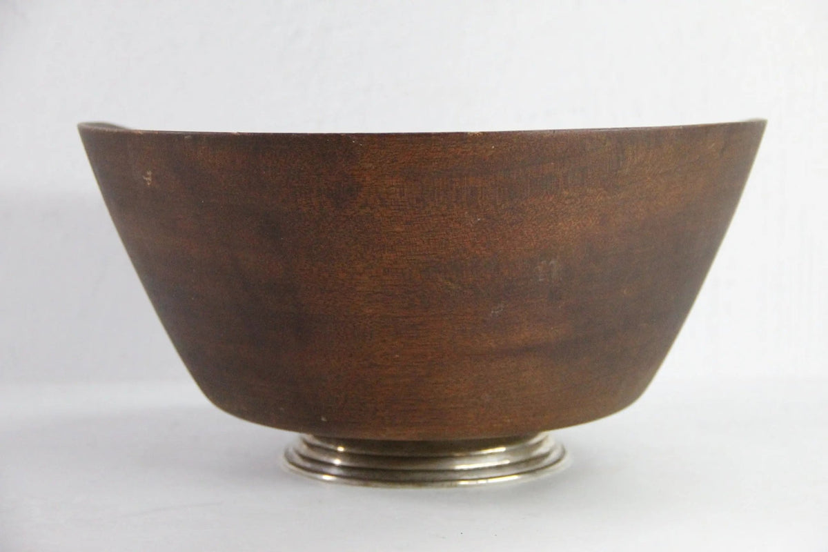 Mahogany Bowl Sterling Silver Base | Mid Century Modern - Debra Hall Lifestyle