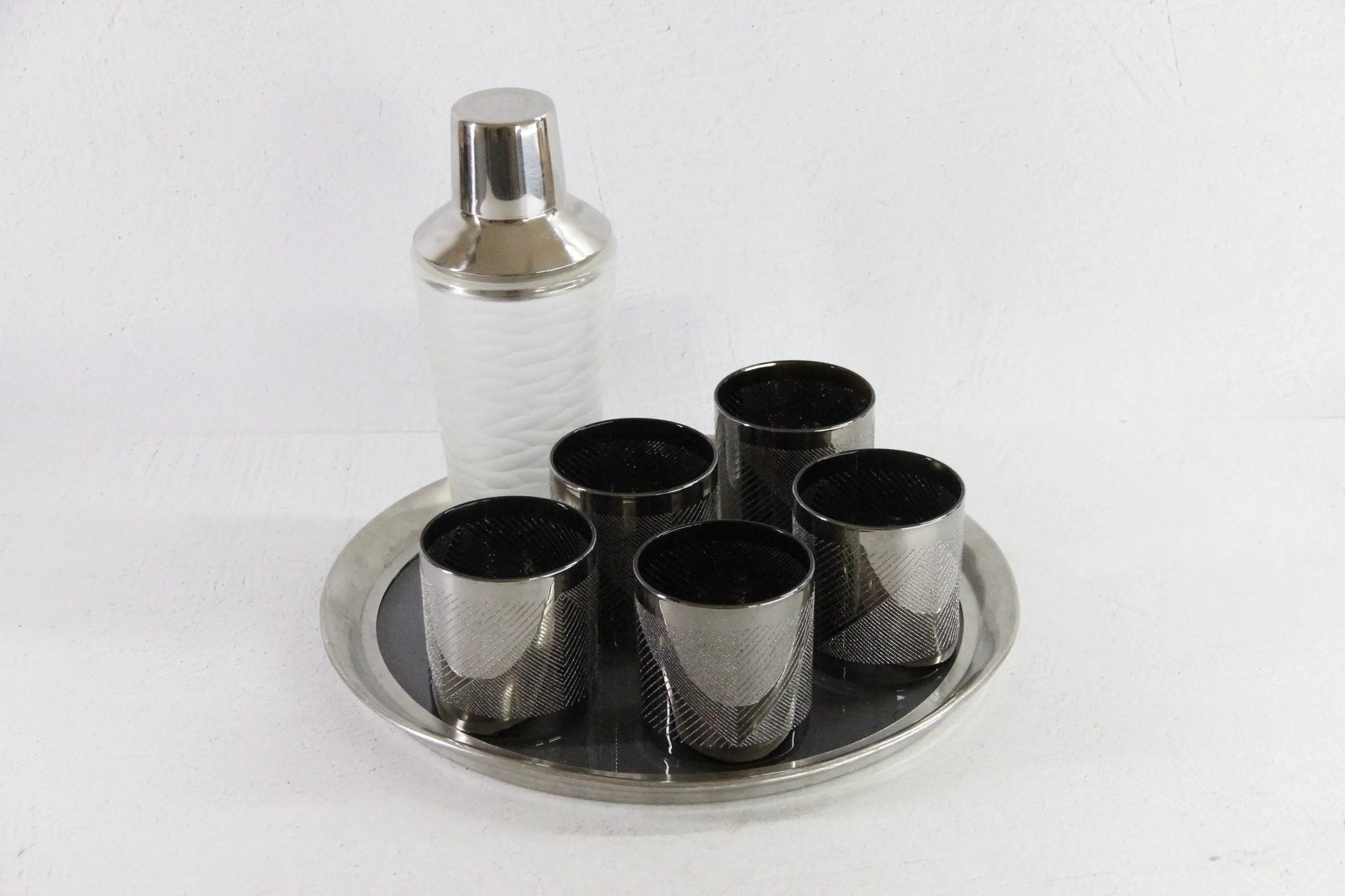 Mid Century Modern Barware | Vintage Shaker, Tray & Rocks Glasses - Debra Hall Lifestyle