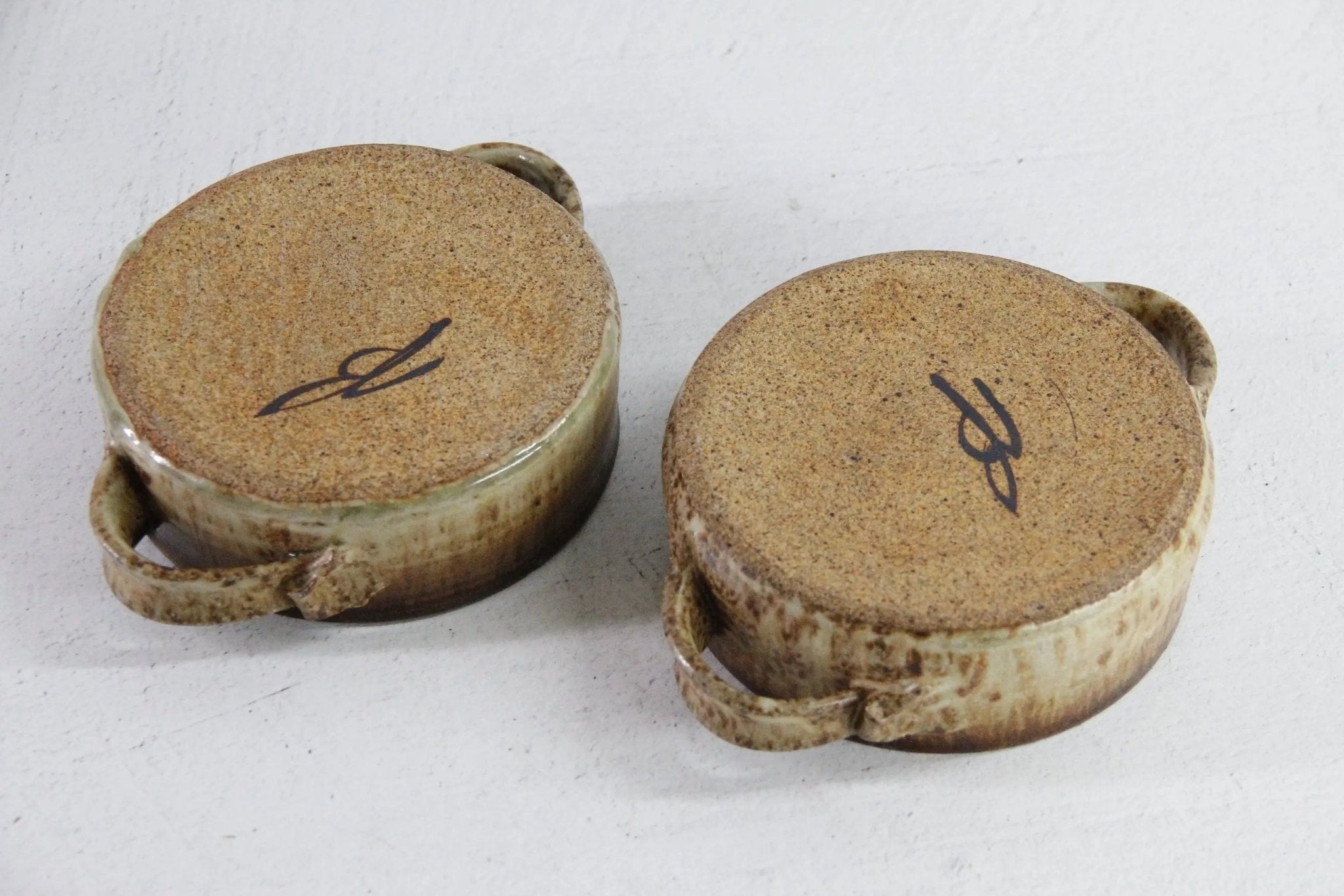 Mid Century Modern Bowl Studio Art Pottery with Handles 2 Pc - Debra Hall Lifestyle