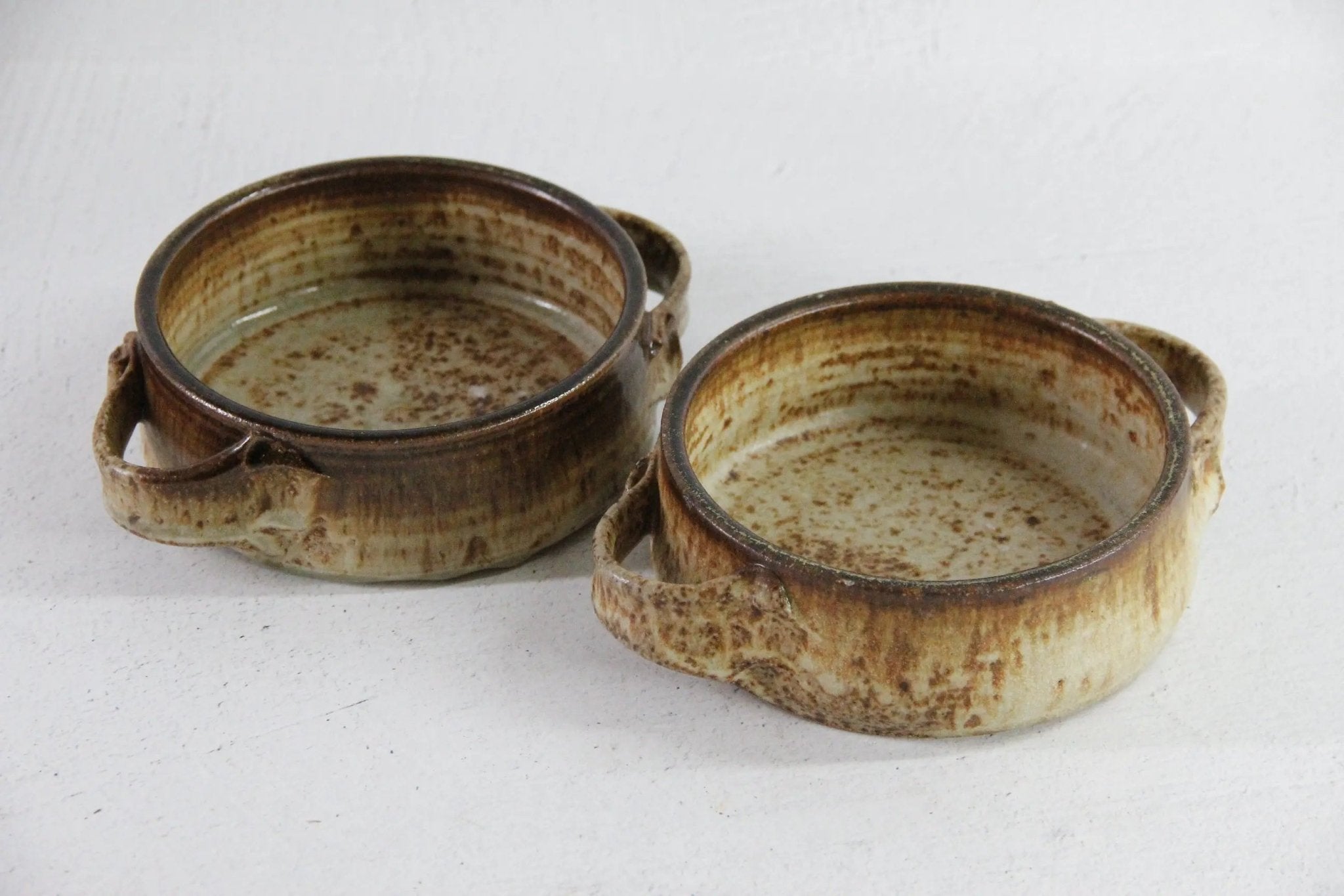Mid Century Modern Bowl Studio Art Pottery with Handles 2 Pc - Debra Hall Lifestyle