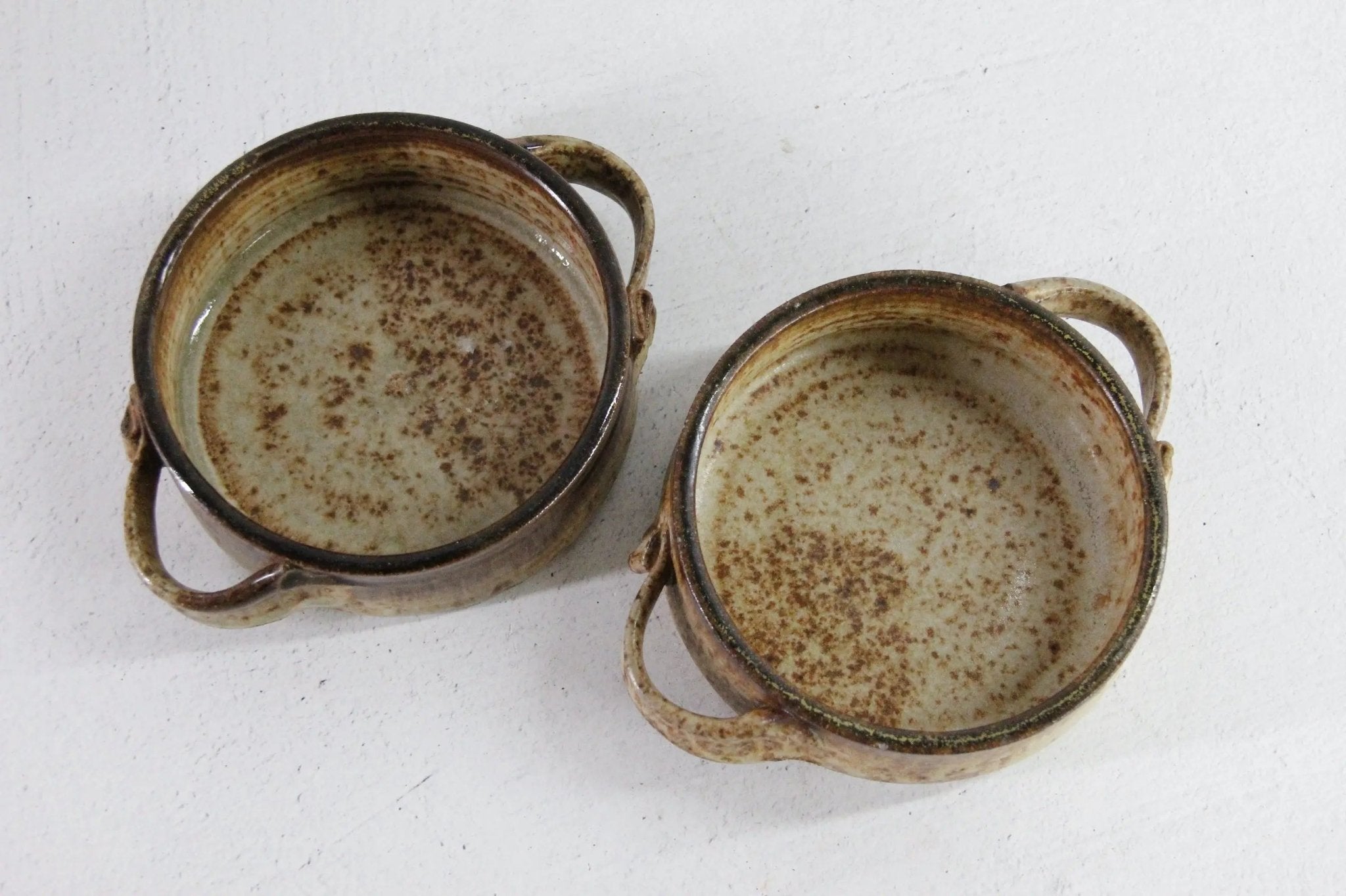 Mid Century Modern Bowl Studio Art Pottery with Handles 2 Pc - Debra Hall Lifestyle