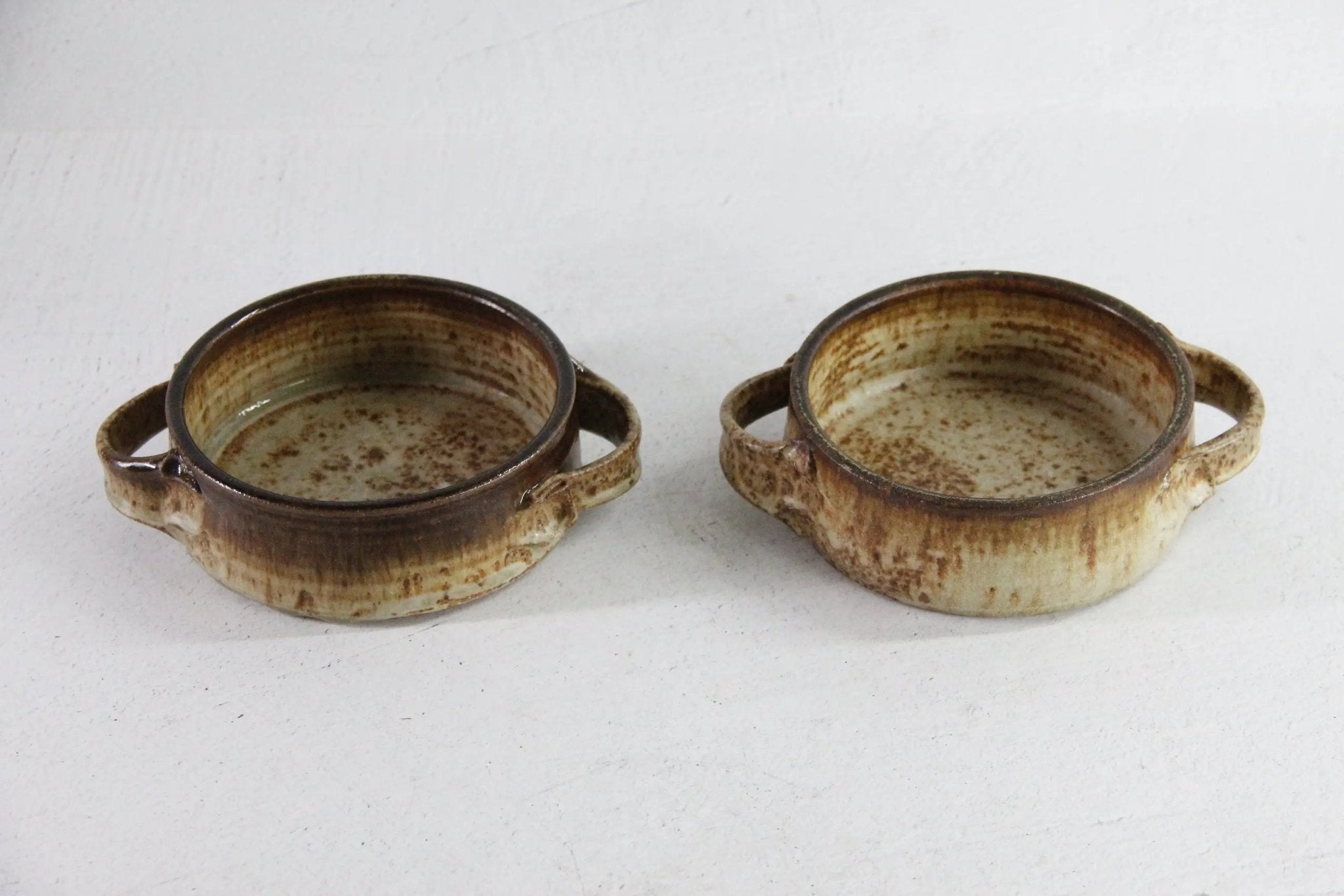 Mid Century Modern Bowl Studio Art Pottery with Handles 2 Pc - Debra Hall Lifestyle