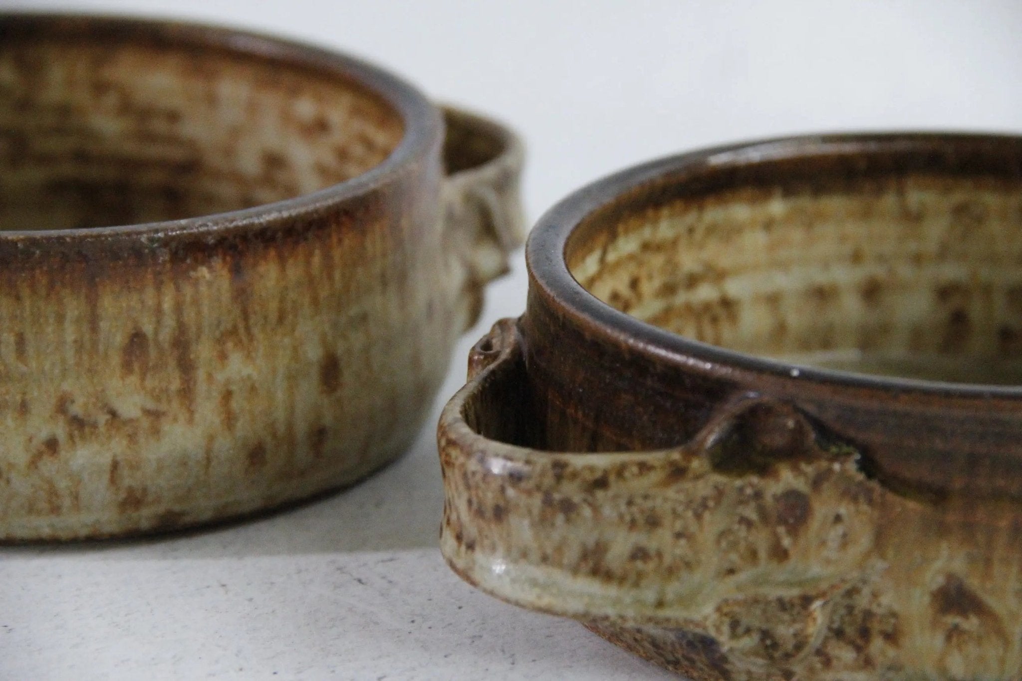 Mid Century Modern Bowl Studio Art Pottery with Handles 2 Pc - Debra Hall Lifestyle