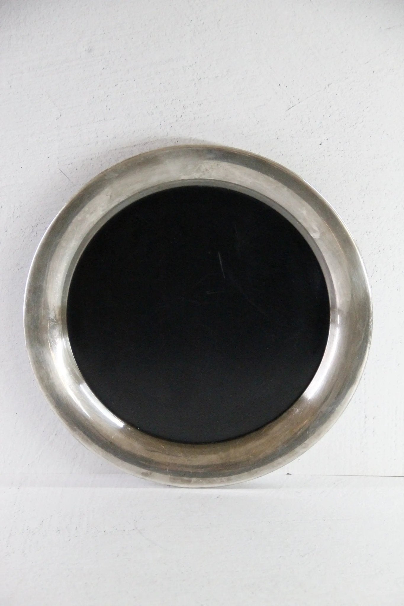 Mid Century Serving Tray | Round Reed and Barton Silver Barware - Debra Hall Lifestyle
