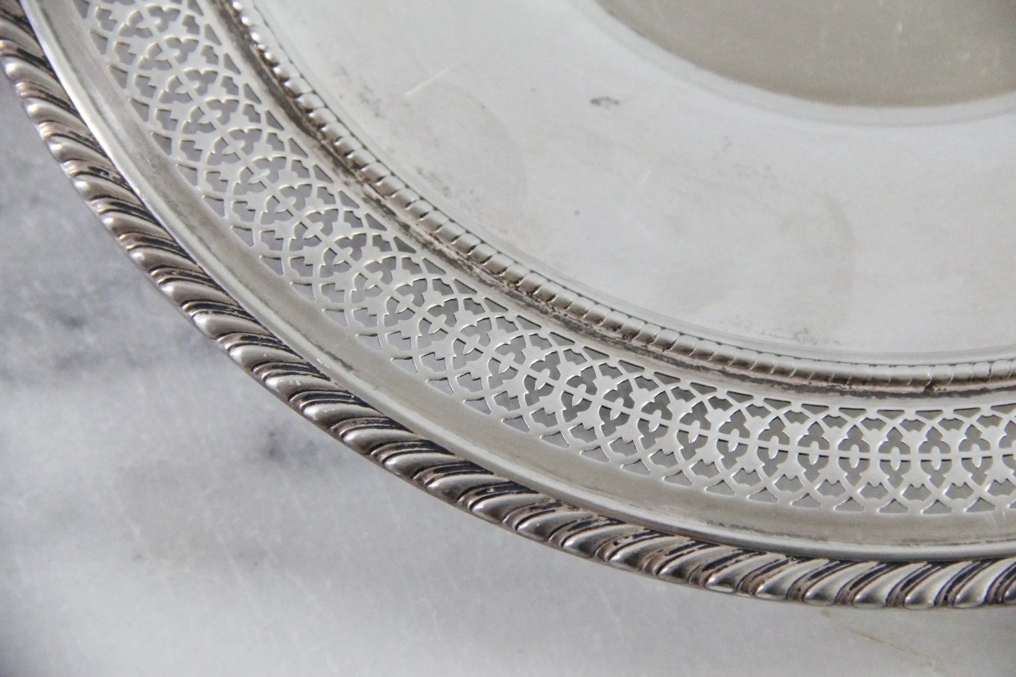 Midcentury Sterling Silver Tray Gorham Reticulated 8 Troy Oz - Debra Hall Lifestyle