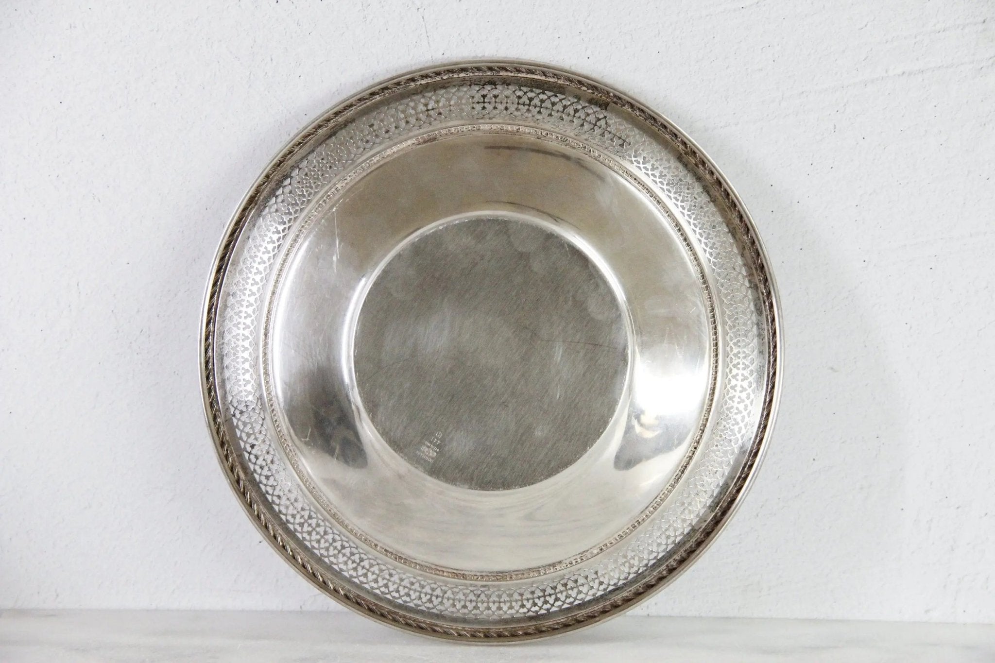 Midcentury Sterling Silver Tray Gorham Reticulated 8 Troy Oz - Debra Hall Lifestyle