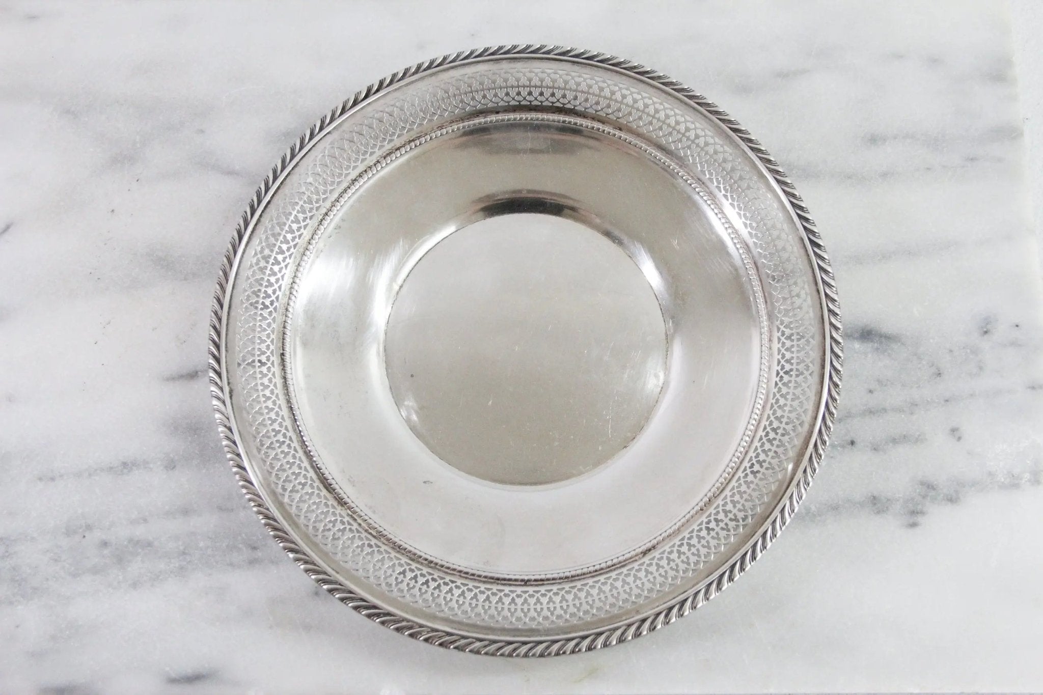 Midcentury Sterling Silver Tray Gorham Reticulated 8 Troy Oz - Debra Hall Lifestyle