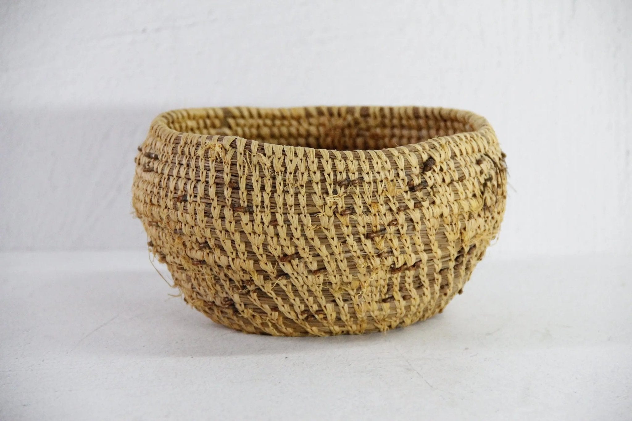 Native American Pine Needle Basket | Small Early 1900s - Debra Hall Lifestyle