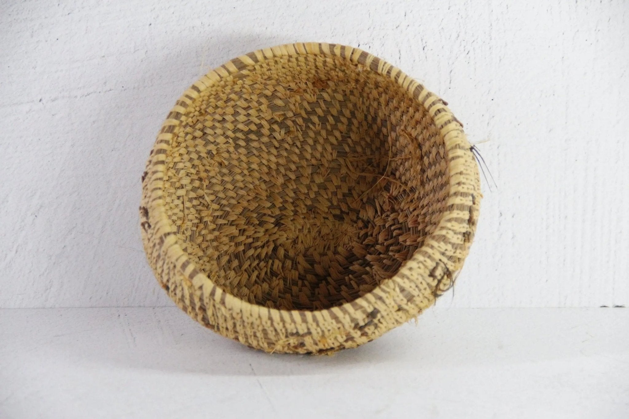 Native American Pine Needle Basket | Small Early 1900s - Debra Hall Lifestyle