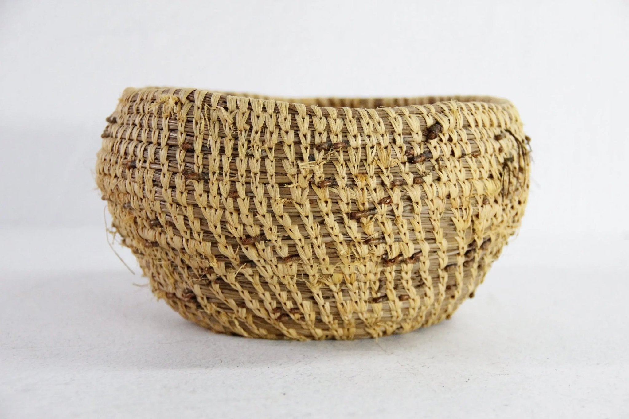 Native American Pine Needle Basket | Small Early 1900s - Debra Hall Lifestyle