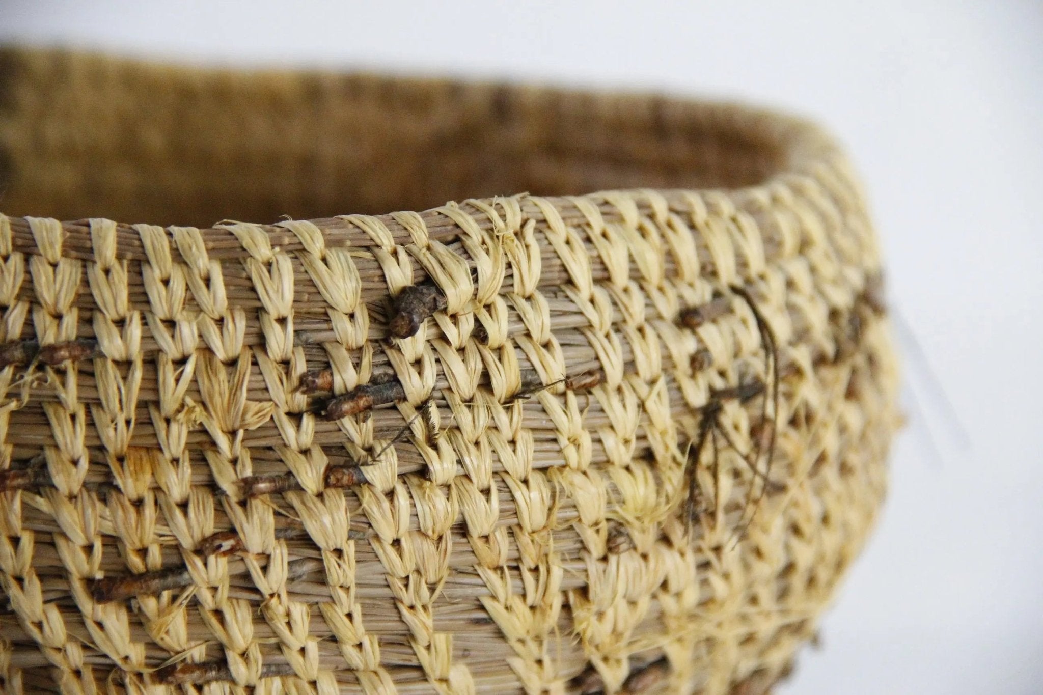 Native American Pine Needle Basket | Small Early 1900s - Debra Hall Lifestyle