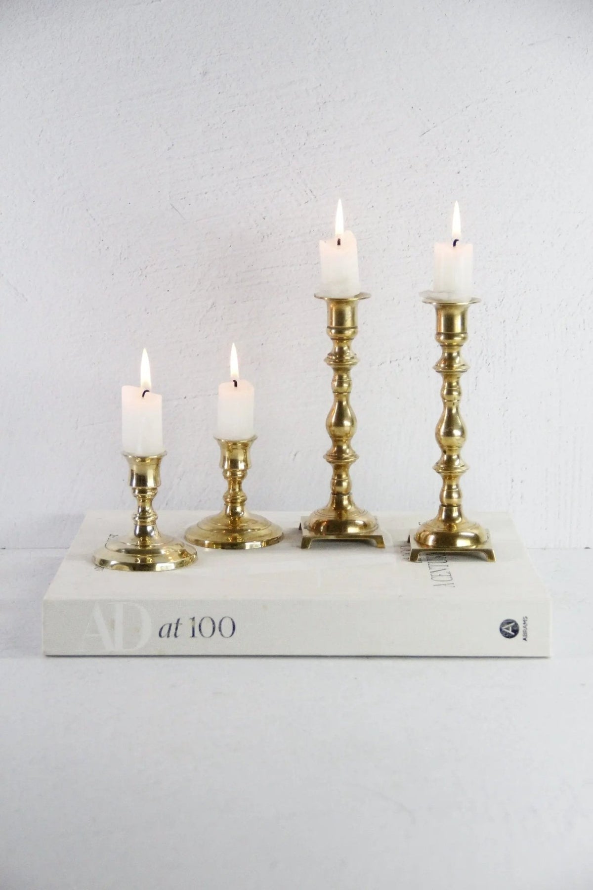 Pair Antique Brass Candlesticks | Assorted Style Candle Holders - Debra Hall Lifestyle
