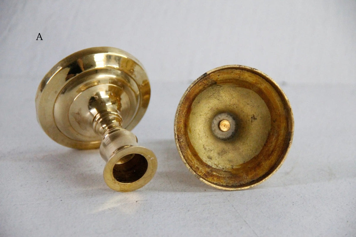 Pair Antique Brass Candlesticks | Assorted Style Candle Holders - Debra Hall Lifestyle