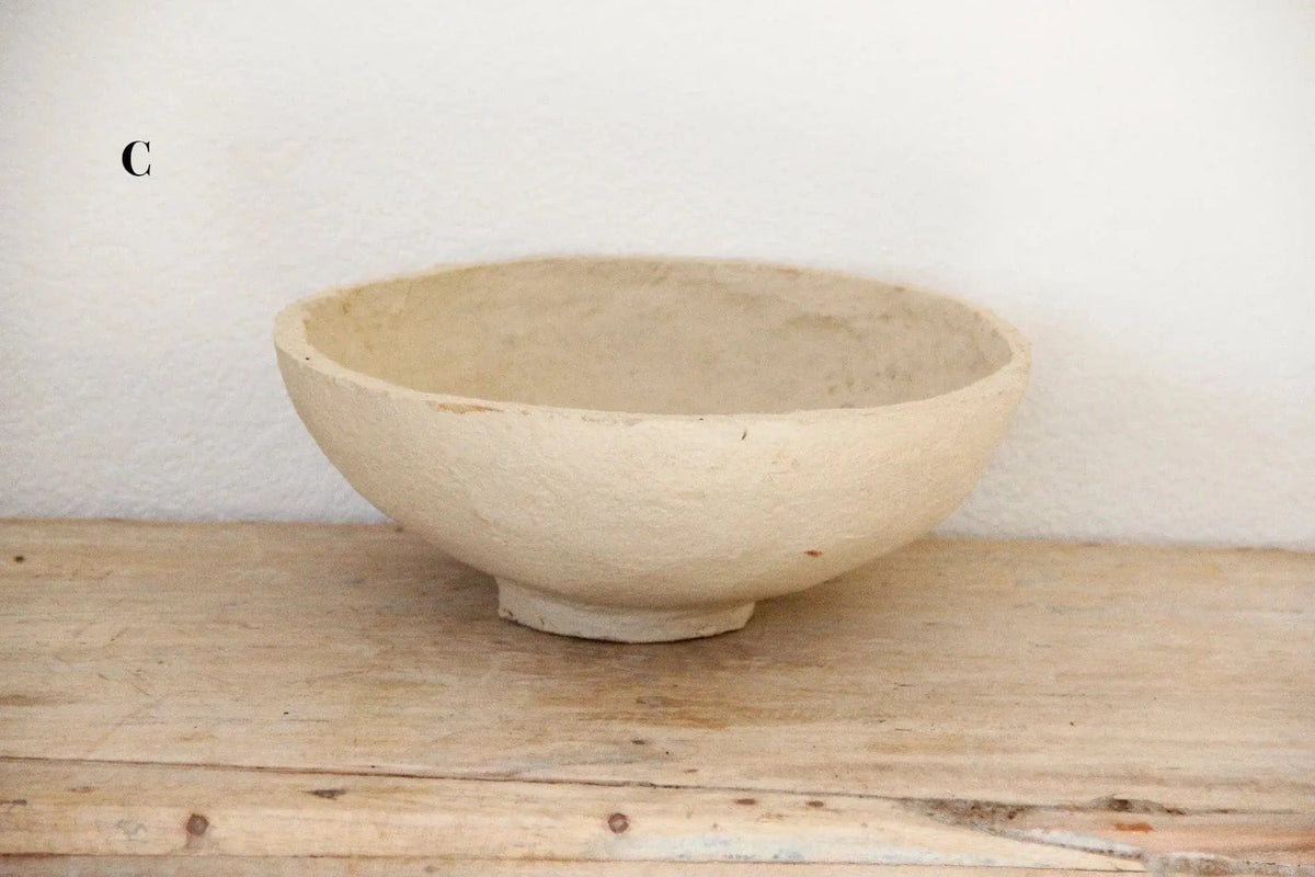 Paper Mache Bowl | Hand Made Off White In Assorted Sizes - Debra Hall Lifestyle
