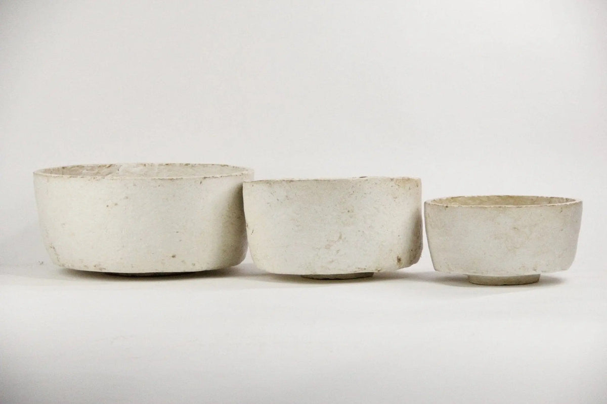 Papier Mâché Bowl | Off-White Modern Shape-Assorted - Debra Hall Lifestyle