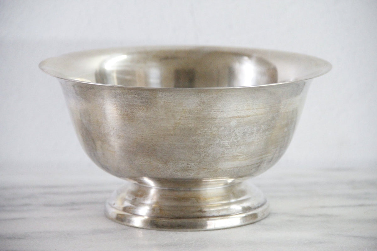 Paul Revere Silver Bowl | Vintage Footed Towle Silverplate - Debra Hall Lifestyle